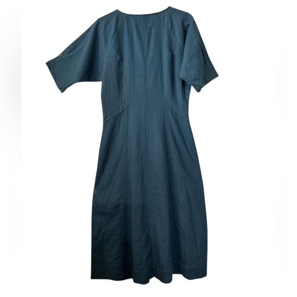 AMUSE V Neck Short Sleeves Denim Midi Dress BNWT - Picture 2 of 8